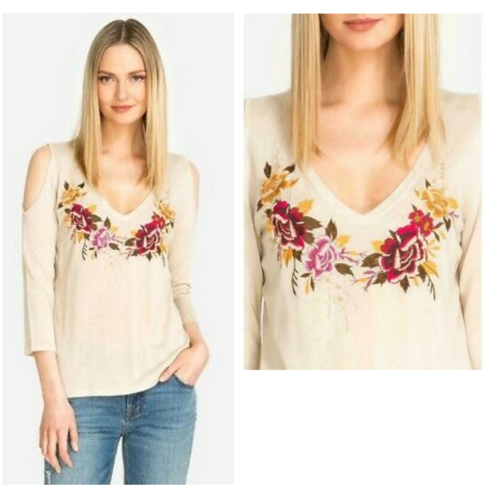 Johnny Was Cold Should Embroidered Top
